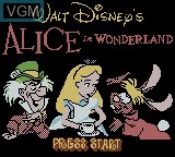 Image de l'ecran titre du jeu Alice in Wonderland sur Nintendo Game Boy Color