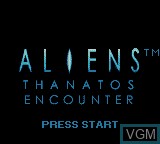 Image de l'ecran titre du jeu Aliens - Thanatos Encounter sur Nintendo Game Boy Color