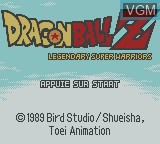 Image de l'ecran titre du jeu Dragon Ball Z - Les Guerriers Légendaires sur Nintendo Game Boy Color