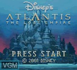 Image de l'ecran titre du jeu Atlantis - The Lost Empire sur Nintendo Game Boy Color