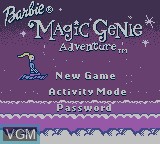 Image de l'ecran titre du jeu Barbie - Magic Genie Adventure sur Nintendo Game Boy Color