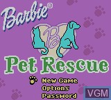 Image de l'ecran titre du jeu Barbie - Pet Rescue sur Nintendo Game Boy Color