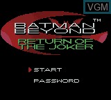 Image de l'ecran titre du jeu Batman Beyond - Return of the Joker sur Nintendo Game Boy Color