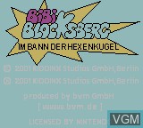 Image de l'ecran titre du jeu Bibi Blocksberg - Im Bann der Hexenkugel sur Nintendo Game Boy Color