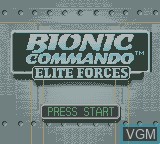 Image de l'ecran titre du jeu Bionic Commando - Elite Forces sur Nintendo Game Boy Color