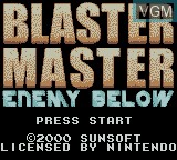Image de l'ecran titre du jeu Blaster Master - Enemy Below sur Nintendo Game Boy Color