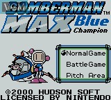 Image de l'ecran titre du jeu Bomberman Max - Blue Champion sur Nintendo Game Boy Color
