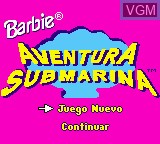 Image de l'ecran titre du jeu Barbie - Aventura Submarina sur Nintendo Game Boy Color