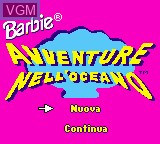 Image de l'ecran titre du jeu Barbie - Avventure nell'Oceano sur Nintendo Game Boy Color