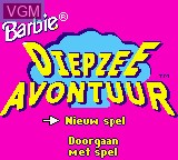 Image de l'ecran titre du jeu Barbie - Diepzee Avontuur sur Nintendo Game Boy Color