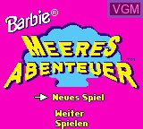 Image de l'ecran titre du jeu Barbie - Meeresabenteuer sur Nintendo Game Boy Color