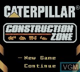 Image de l'ecran titre du jeu Caterpillar Construction Zone sur Nintendo Game Boy Color
