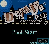 Image de l'ecran titre du jeu Deja Vu I & II - The Casebooks of Ace Harding sur Nintendo Game Boy Color