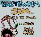 Image de l'ecran titre du jeu Earthworm Jim - Menace 2 the Galaxy sur Nintendo Game Boy Color