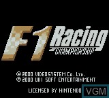Image de l'ecran titre du jeu F1 Racing Championship sur Nintendo Game Boy Color