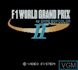 Image de l'ecran titre du jeu F1 World Grand Prix II for Game Boy Color sur Nintendo Game Boy Color