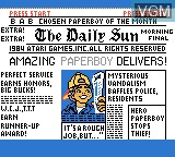 Image de l'ecran titre du jeu Paperboy sur Nintendo Game Boy Color