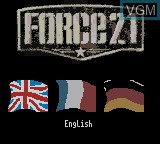 Image de l'ecran titre du jeu Force 21 sur Nintendo Game Boy Color