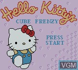 Image de l'ecran titre du jeu Hello Kitty's Cube Frenzy sur Nintendo Game Boy Color