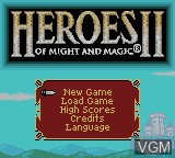 Image de l'ecran titre du jeu Heroes of Might and Magic II sur Nintendo Game Boy Color