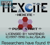 Image de l'ecran titre du jeu Hexcite - The Shapes of Victory sur Nintendo Game Boy Color