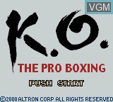 Image de l'ecran titre du jeu K.O. - The Pro Boxing sur Nintendo Game Boy Color