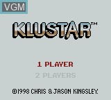 Image de l'ecran titre du jeu Klustar sur Nintendo Game Boy Color
