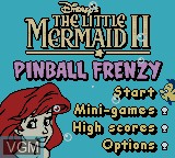Image du menu du jeu Little Mermaid II, The - Pinball Frenzy sur Nintendo Game Boy Color