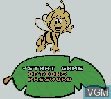 Image du menu du jeu Maya the Bee and Her Friends sur Nintendo Game Boy Color