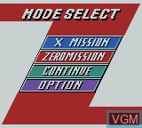 Image du menu du jeu Mega Man Xtreme 2 sur Nintendo Game Boy Color