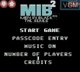Image du menu du jeu Men in Black 2 - The Series sur Nintendo Game Boy Color