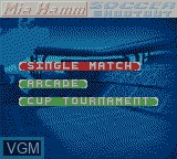 Image du menu du jeu Mia Hamm Soccer Shootout sur Nintendo Game Boy Color