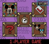 Image du menu du jeu Mickey's Speedway USA sur Nintendo Game Boy Color