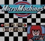 Image du menu du jeu Micro Machines 1 and 2 - Twin Turbo sur Nintendo Game Boy Color