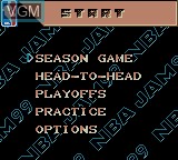 Image du menu du jeu NBA Jam 99 sur Nintendo Game Boy Color