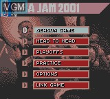 Image du menu du jeu NBA Jam 2001 sur Nintendo Game Boy Color