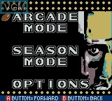 Image du menu du jeu NFL Blitz 2000 sur Nintendo Game Boy Color
