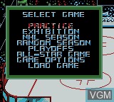 Image du menu du jeu NHL Blades of Steel 2000 sur Nintendo Game Boy Color