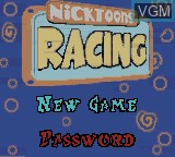 Image du menu du jeu NickToons Racing sur Nintendo Game Boy Color