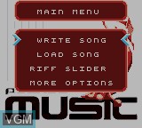 Image du menu du jeu Pocket Music sur Nintendo Game Boy Color