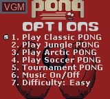 Image du menu du jeu Pong - The Next Level sur Nintendo Game Boy Color