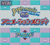 Image du menu du jeu Pop'n Music GB Animation Melody sur Nintendo Game Boy Color
