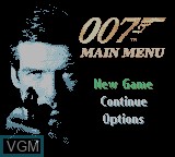 Image du menu du jeu 007 - The World Is Not Enough sur Nintendo Game Boy Color
