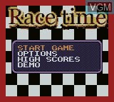 Image du menu du jeu Race Time sur Nintendo Game Boy Color