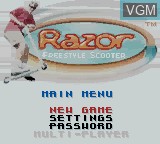 Image du menu du jeu Razor - Freestyle Scooter sur Nintendo Game Boy Color