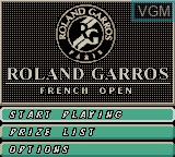 Image du menu du jeu Roland Garros French Open sur Nintendo Game Boy Color