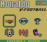 Image du menu du jeu Ronaldo V-Football sur Nintendo Game Boy Color