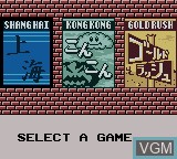 Image du menu du jeu Shanghai Pocket sur Nintendo Game Boy Color