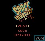 Image du menu du jeu Space Invaders X sur Nintendo Game Boy Color