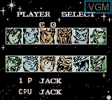 Image du menu du jeu Super Chinese Fighter EX sur Nintendo Game Boy Color